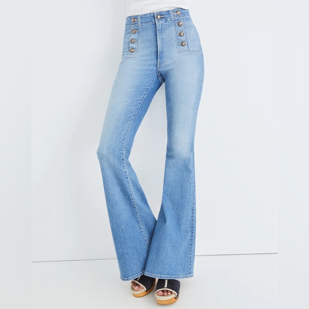 VERONICA BEARD Sheridan Exaggerated Flare HighRise Jeans Size 30 perf condition